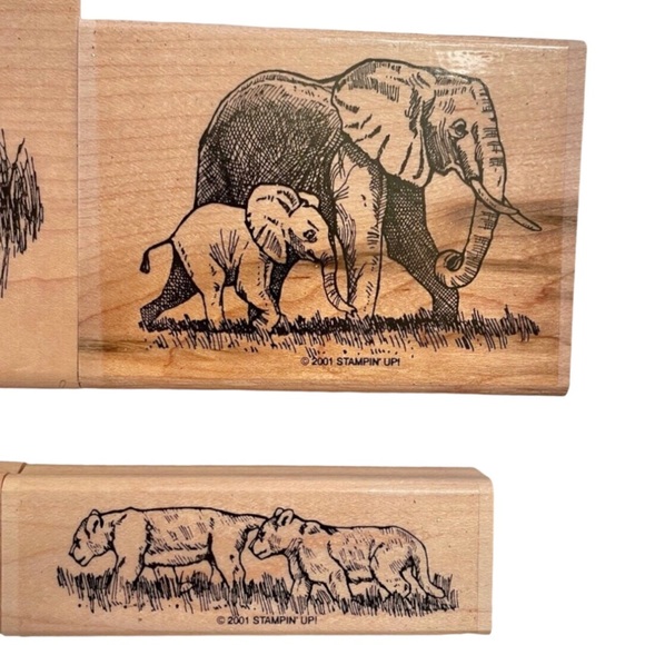 Stampin’ Up “Serengeti” Rubber Stamp Set of 6 Cardmaking Scrapbooking School - Picture 3 of 8